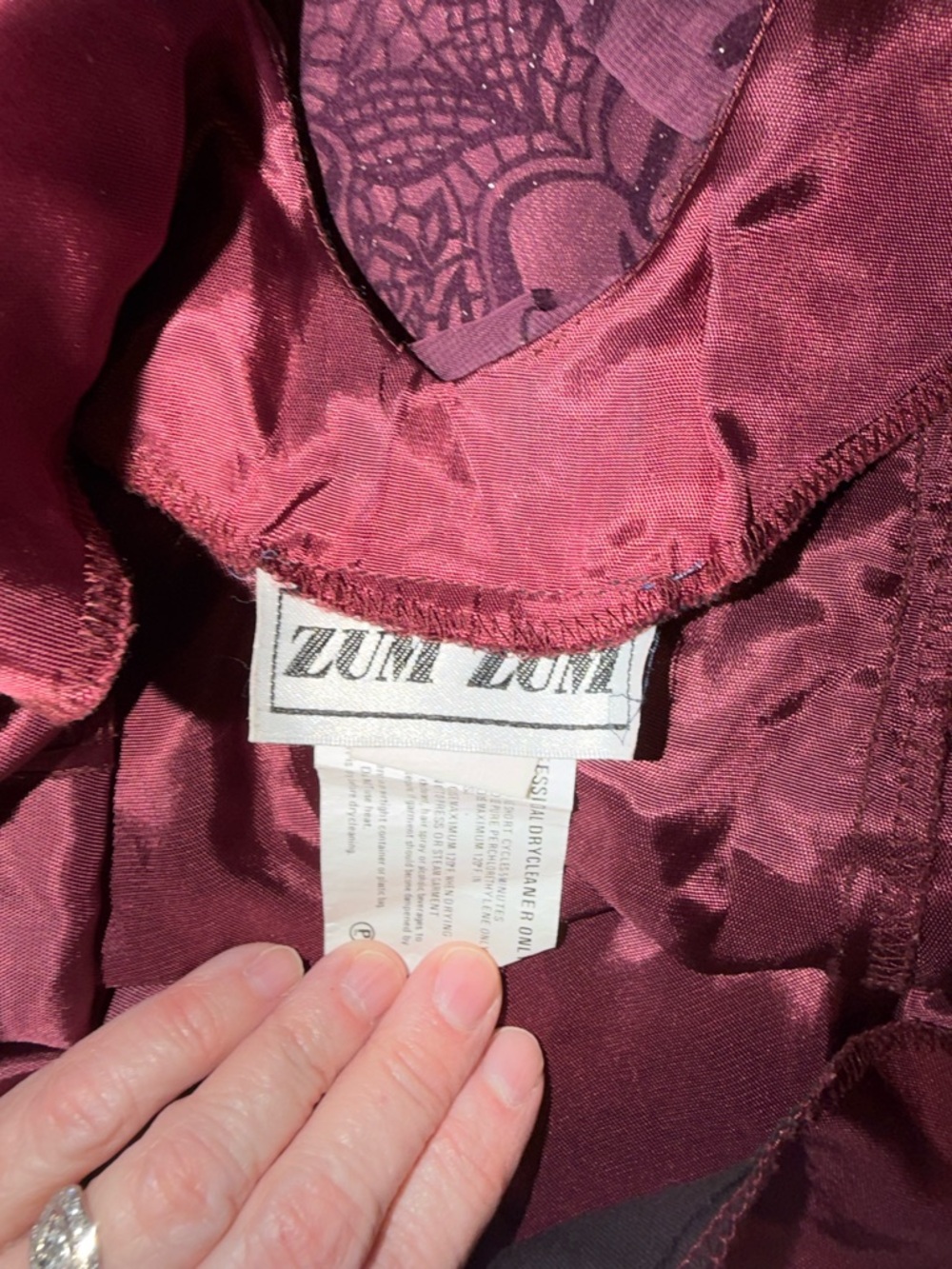 Super Cute Vintage Y2K Zum Zum Flocked Velvet Prom Dress - Picture 7 of 8